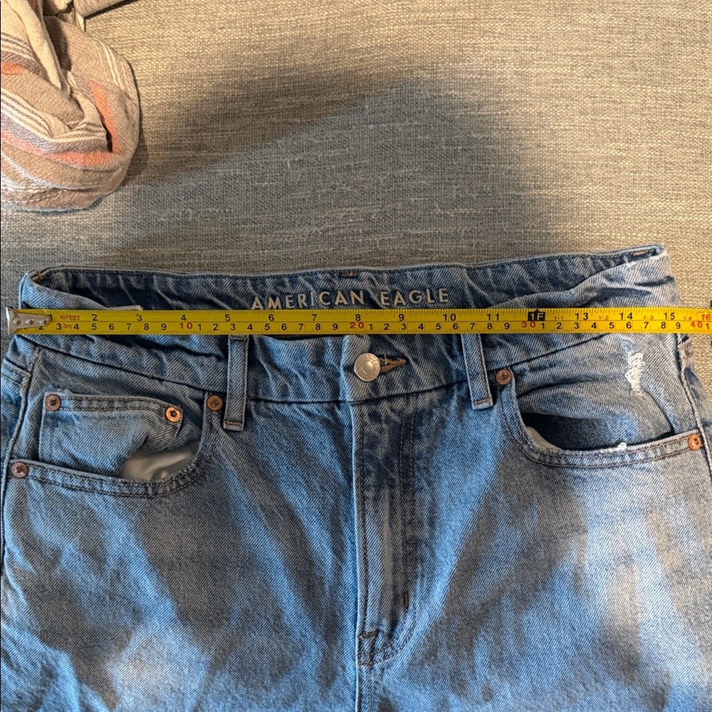 American Eagle Curvy 90s Bootcut Light Blue Flared Open Ankle Jeans - Picture 11 of 11